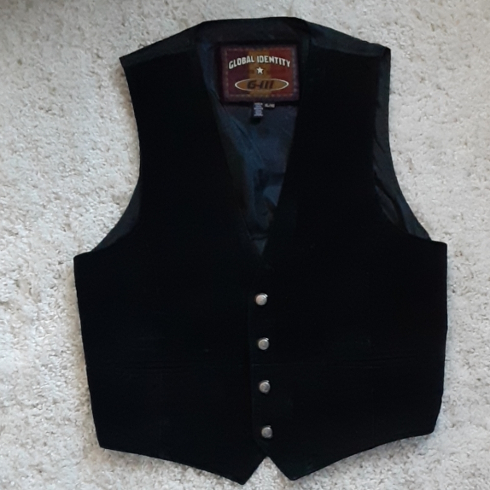 Black suede leather vest